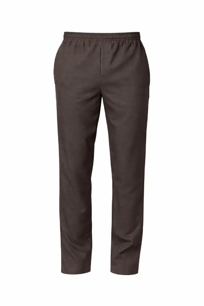 Pantalon taupe à taille élastique.webp