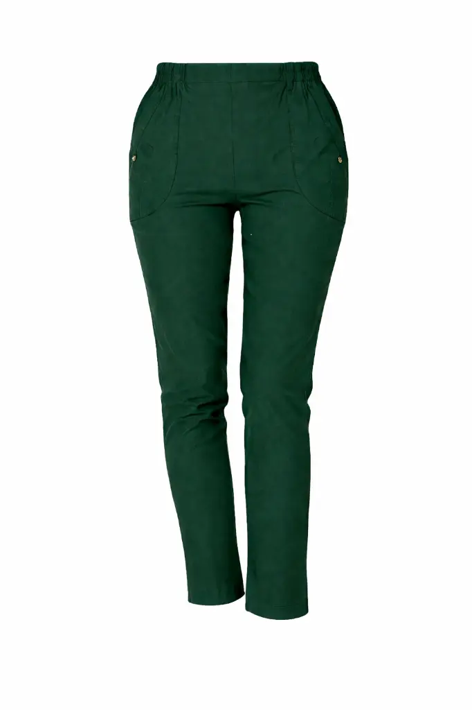 Pantalon ajusté vert forêt élégant.webp