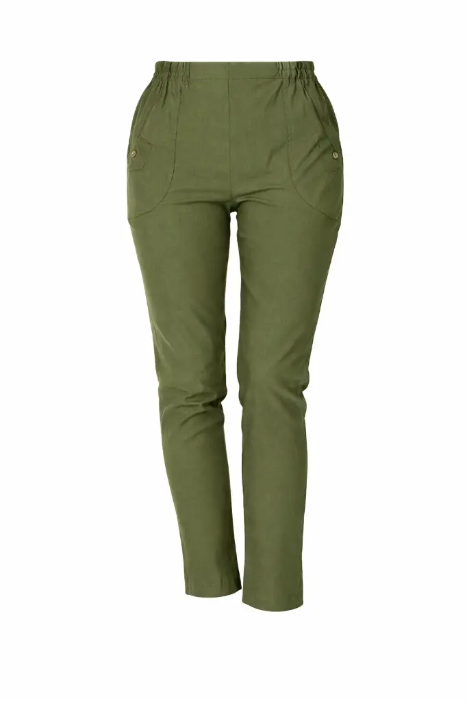 Pantalon vert kaki sur fond blanc.webp