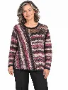 Femme élégante en pull ajouré multicolore  ROSE REF PULERO .webp