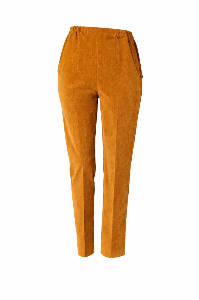 Pantalon en velours côtelé ocre.webp