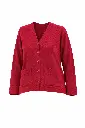 Cardigan rouge en maille texturée.webp
