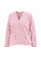 Cardigan rose clair en tricot texturé.webp
