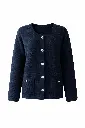 Cardigan bleu navy à boutons blancs.webp