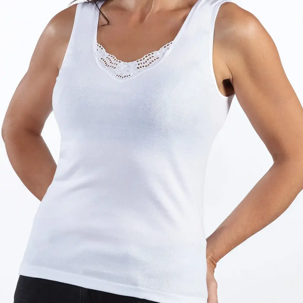 maillot de corps encolure dentelle - SM