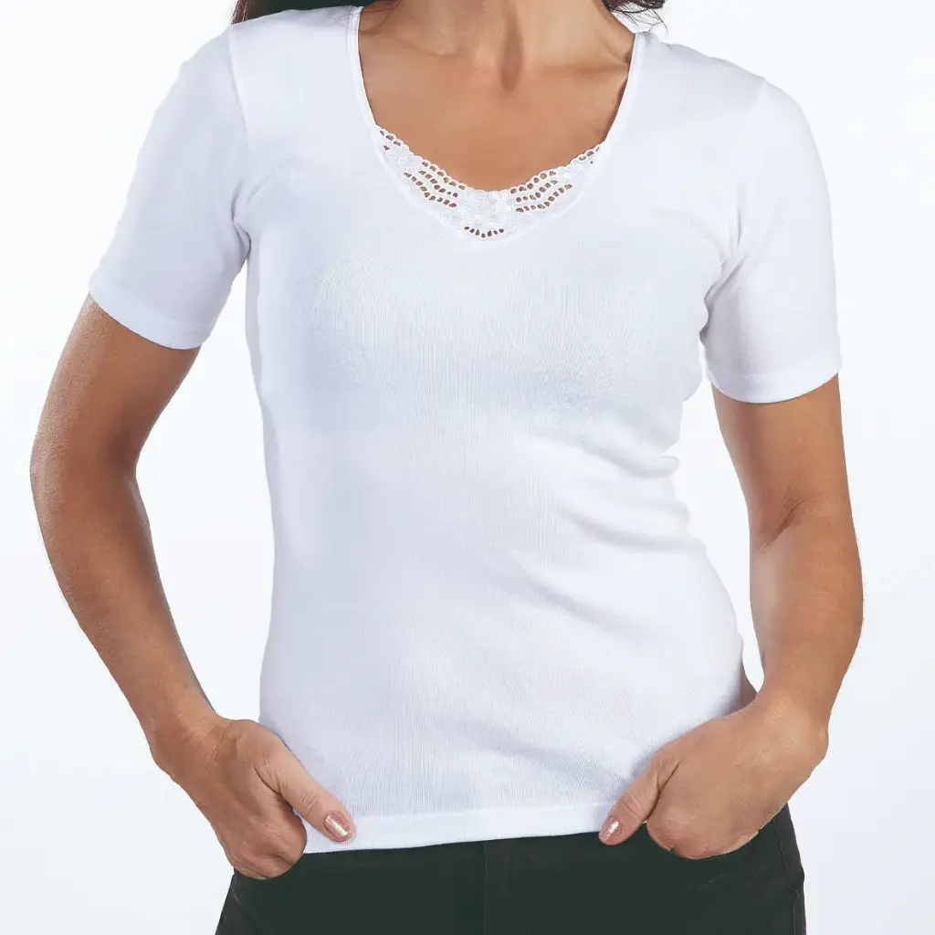 maillot de corps encolure dentelle - MC (T2)