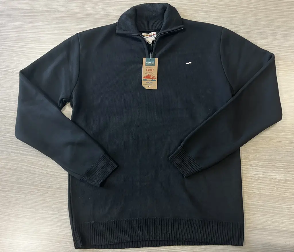 PULL COL ZIP CHAVO (M, bleu marine)