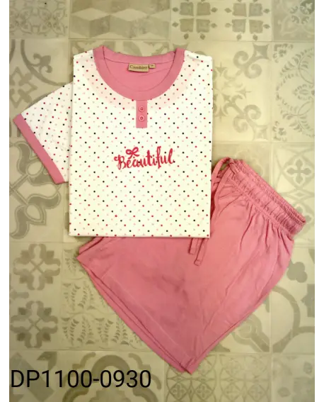 Pyjama Femme - CAMBIER manches longues (S, bleu ciel)