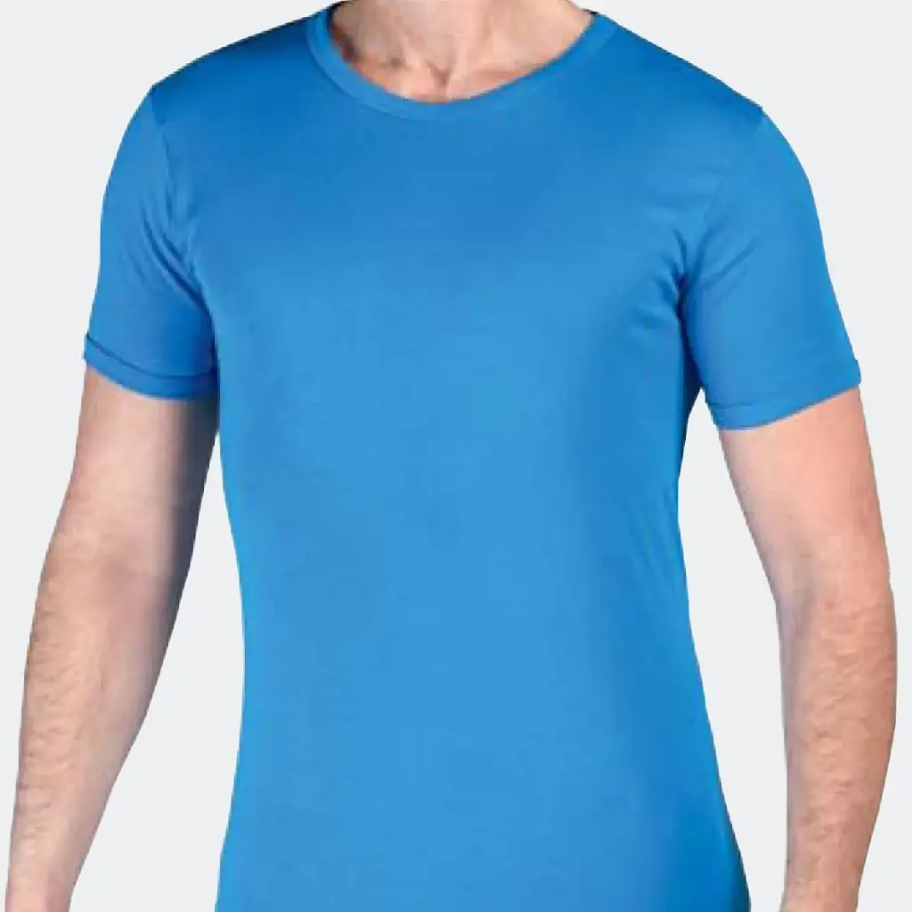 maillot de corps couleur - MC (S, bleu, col rond)