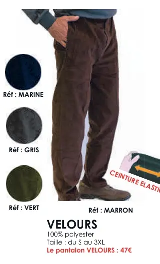 PANTALON VELOUR HOMME 