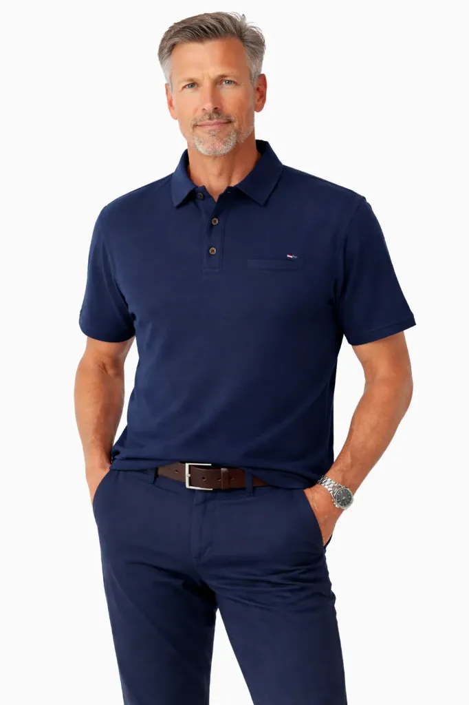 Polo Manches Courtes STELLO (M, bleu marine)