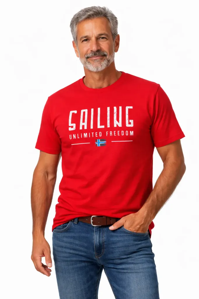 T-shirt SaiIing Club REF 3102 (M, Rouge)
