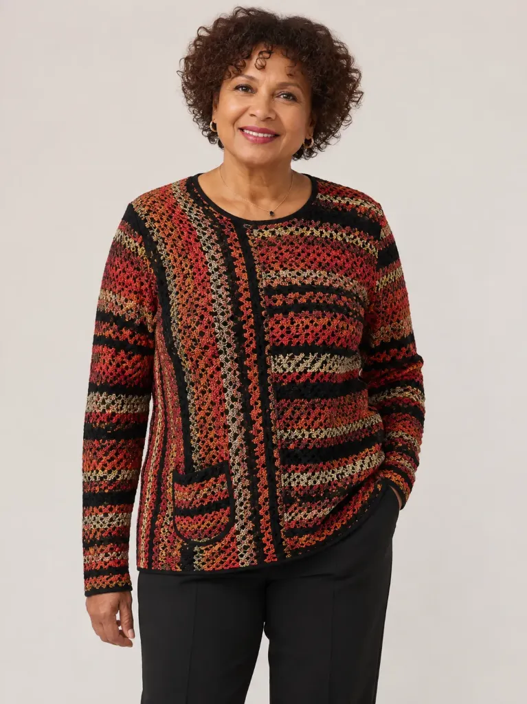 PULL BOUCLETTE FANTAISIE (M, ROUILLE)
