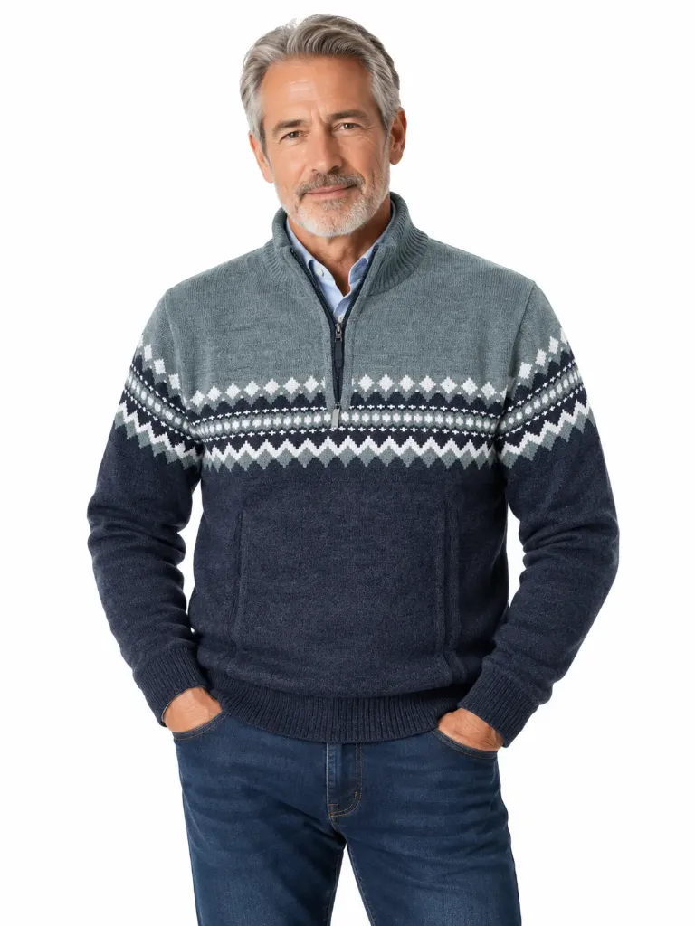PULL Nordique  REF 805 (M, vert)